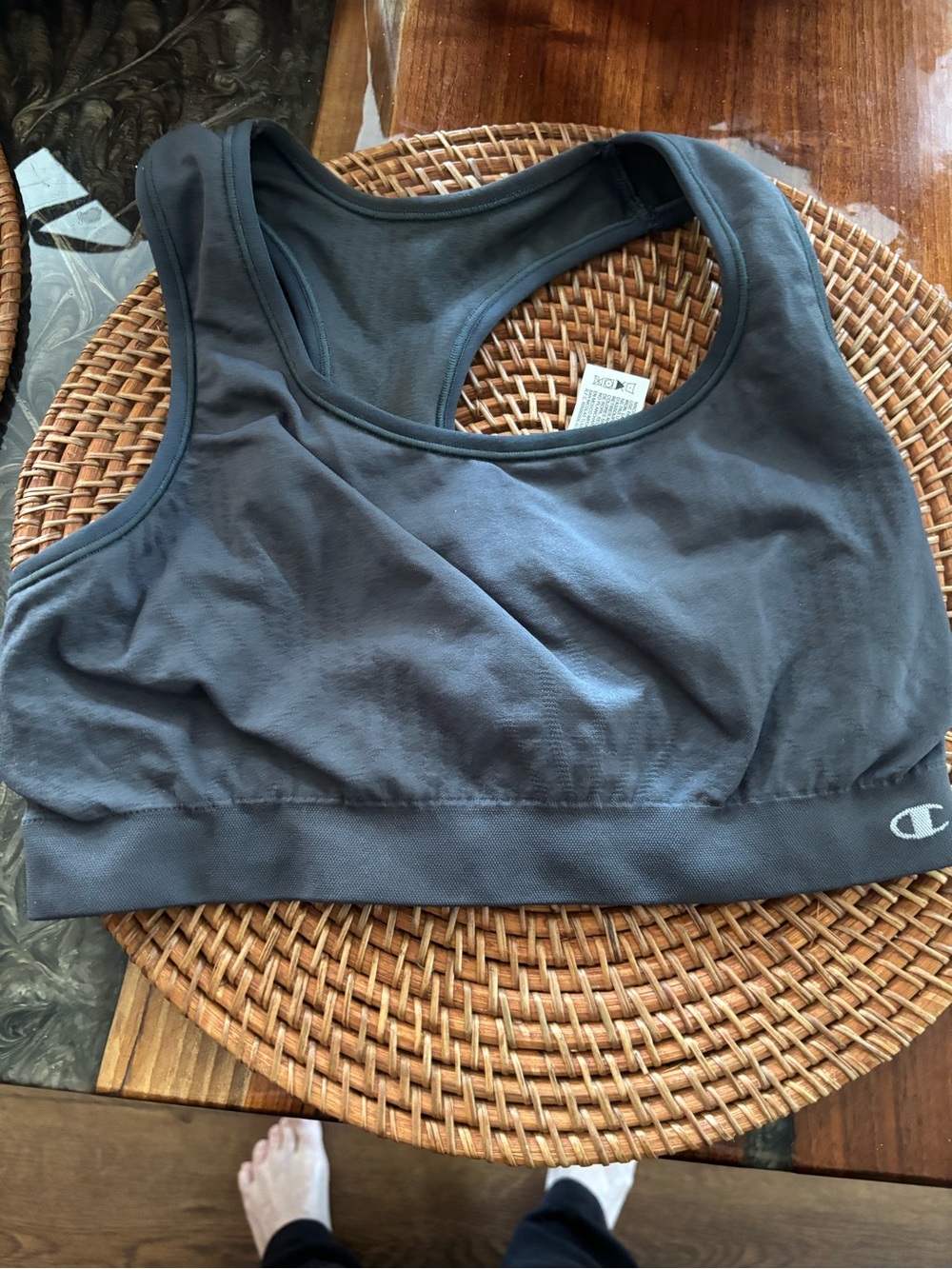 Champion Women's Gray & white sports Bra - Racerback Comfort (2)